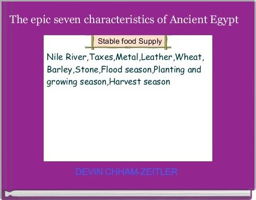 Front cover of 'The epic seven characteristics of Ancient Egypt' 