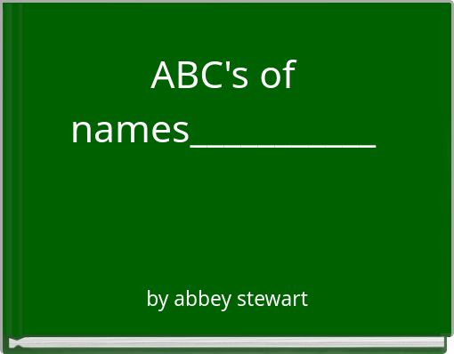 Front cover of 'ABC's of names___________' 