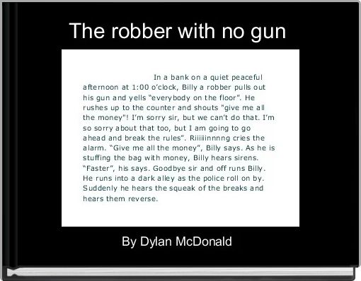 Front cover of 'The robber with no gun ' 