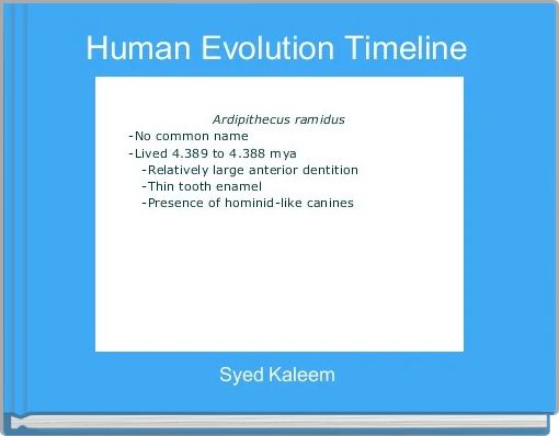 Human Evolution Timeline