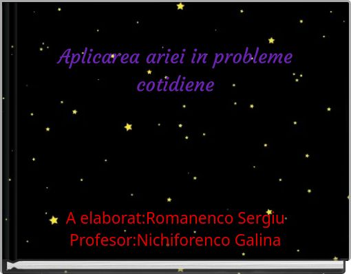 Aplicarea ariei in probleme cotidiene
