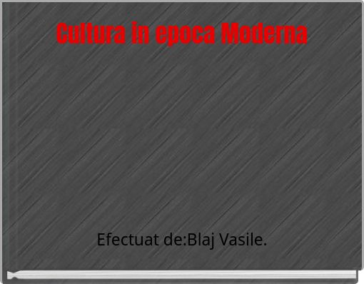 Front cover of 'Cultura in epoca Moderna' 