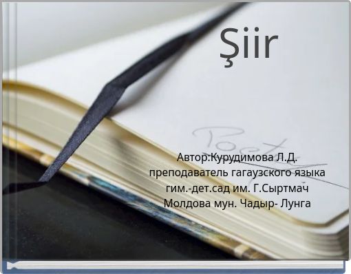Front cover of 'Şiir' 