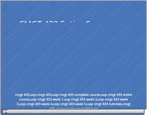 CMGT 433 Entire Course new