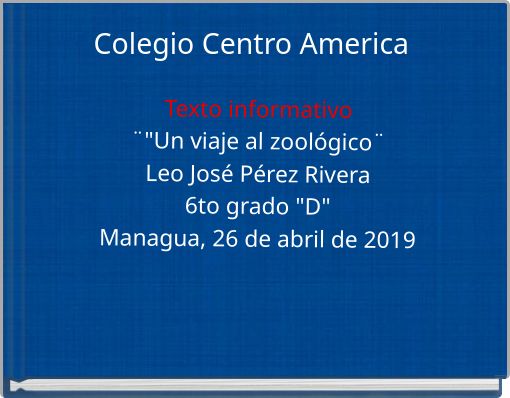 Front cover of 'Colegio Centro America' 