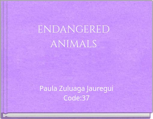 Front cover of 'ENDANGERED ANIMALS' 