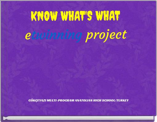 Book Cover for: KNOW WHAT'S WHATetwinning project