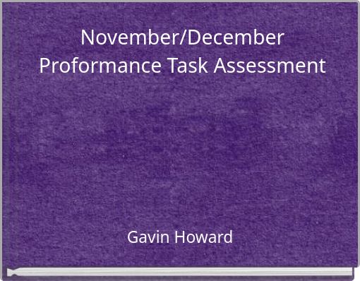 November/December Proformance Task Assessment