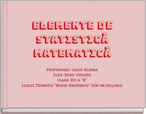 Elemente de statistică matematică