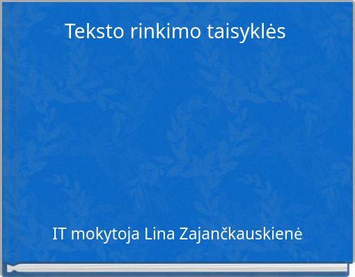 Front cover of 'Teksto rinkimo taisyklės' 