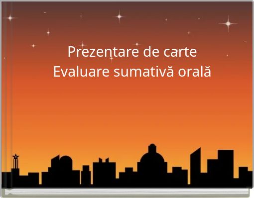 Front cover of 'Prezentare de carteEvaluare sumativă orală' 