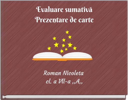 Front cover of 'Evaluare sumativăPrezentare de carte' 