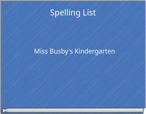 Spelling List