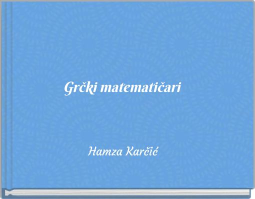 Front cover of 'Grčki matematičari' 