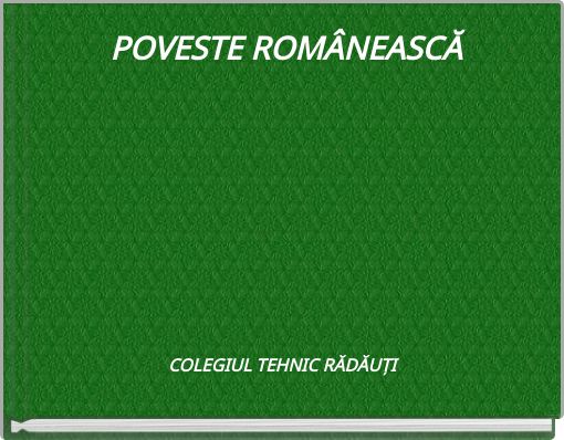 Front cover of 'POVESTE ROMÂNEASCĂ' 