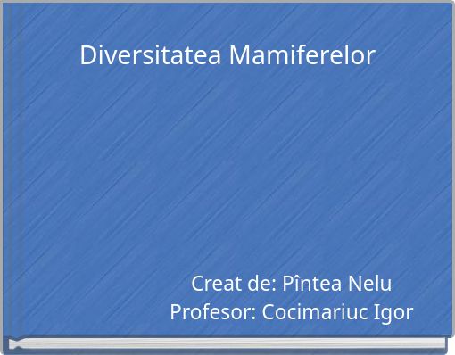 Diversitatea Mamiferelor