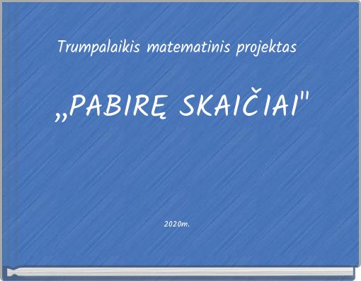 Front cover of ',,PABIRĘ SKAIČIAI