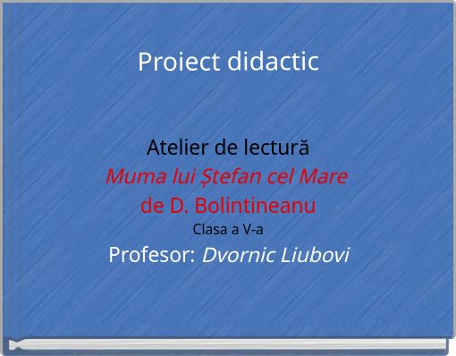 Proiect didactic