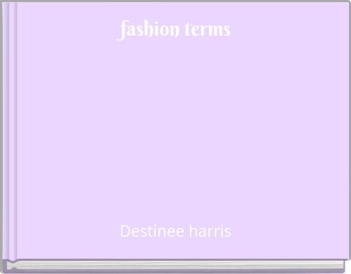 Front cover of 'fashion terms' 