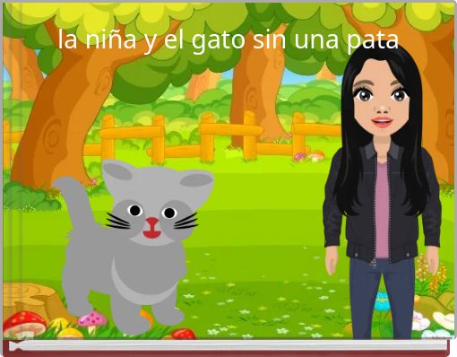 la ni&ntilde;a y el gato sin una pata