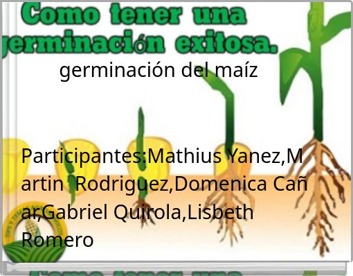Front cover of 'germinación del maíz' 