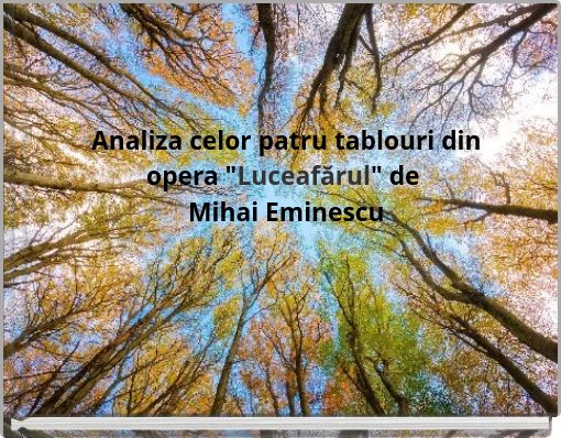 Book Cover for: Analiza celor patru tablouri din opera "Luceafărul" de Mihai Eminescu