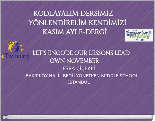 KODLAYALIM DERSİMİZ Y&Ouml;NLENDİRELİM KENDİMİZİ