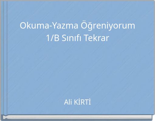 Okuma-Yazma Öğreniyorum 1/B Sınıfı Tekrar