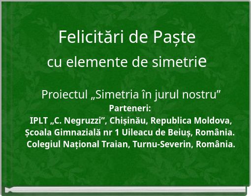 Book Cover for: Felicitări de Paște cu elemente de simetrie
