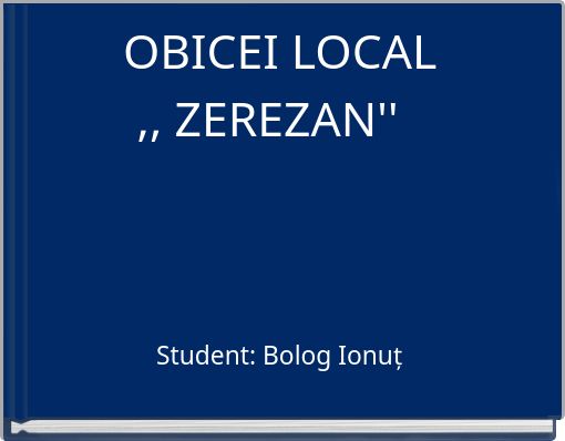 Front cover of 'OBICEI LOCAL,, ZEREZAN''' 