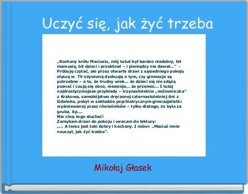  Uczyć się, jak żyć trzeba