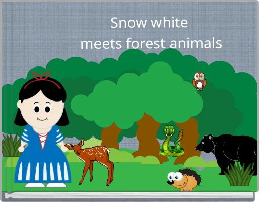 Snow white meets forest animals