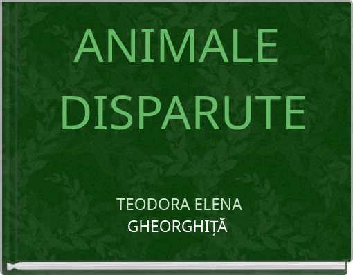 Front cover of 'ANIMALE DISPARUTE' 